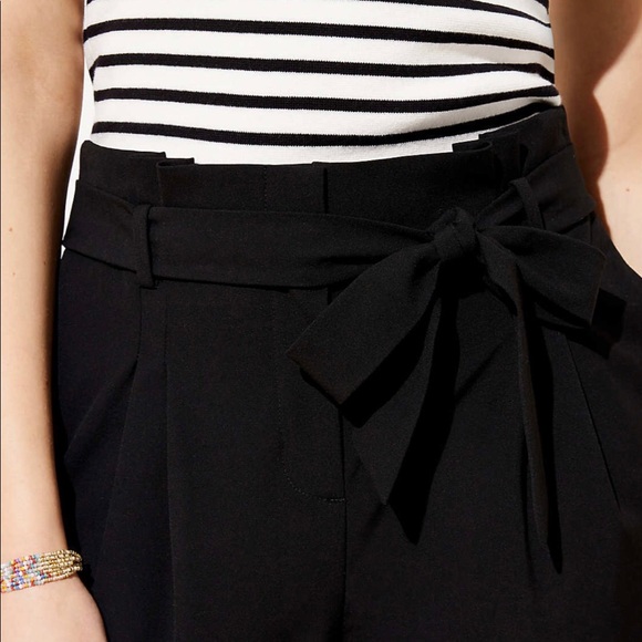 NWT LOFT Tie Waist Slim Pants, Navy - Picture 9 of 16